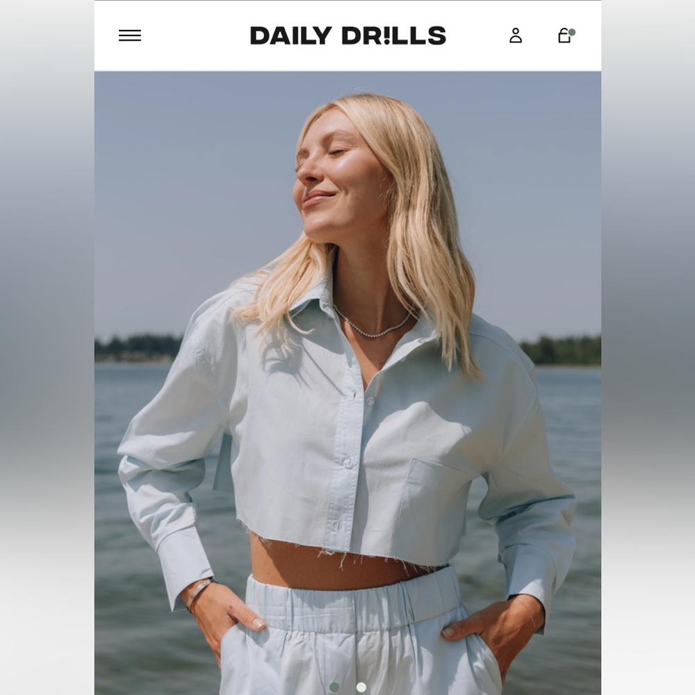 Daily Drills Cropped Poplin Button Down XS/S